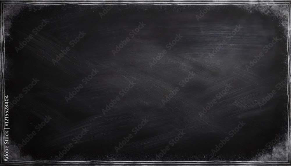 Poster grungy blackboard surface with dusty border, offering textured dark backdrop for visual messaging or