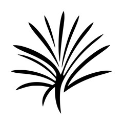 Elegant Black and White Plant Illustration: Minimalist Botanical Line Art Print