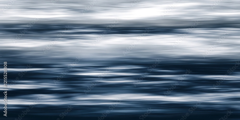 Poster blurred horizontal lines in blue and white creating soft, cloud like waves against digital ethereal 