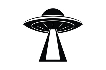 UFO in Space Silhouette Illustration and Extraterrestrial