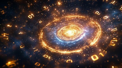 A Stunning Cosmic Spiral Illuminated with Celestial Energy