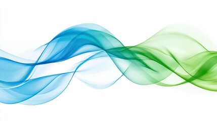 Fototapeta premium Abstract waves representing heartbeats, flowing in a gradient of blue and green.