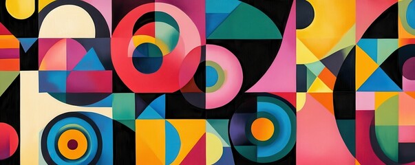 Vibrant abstract geometric shapes and colorful patterns
