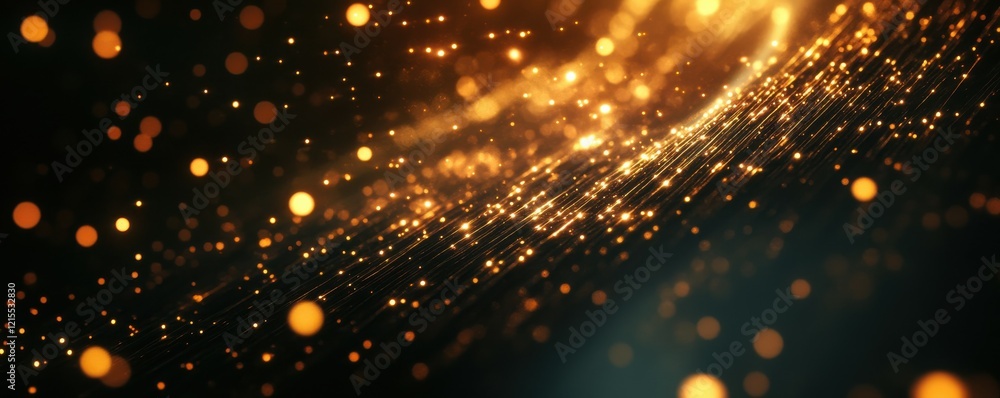 Aufkleber glowing abstract light particles and sparkling trails in a dark background