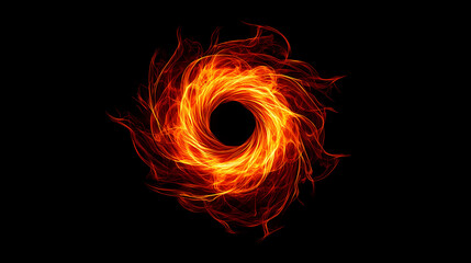 Mesmerizing flame vortex swirling tendrils of fire against pitchblack background dance of light and heat in perpetual motion. Eternal Flame. Illustration