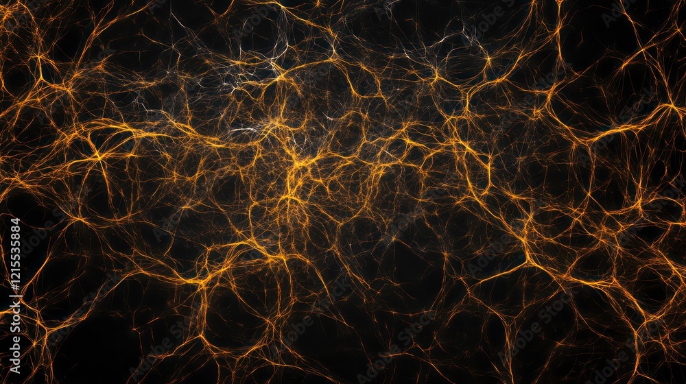 Poster an intricate mesh of glowing lines resembling neural pathways.