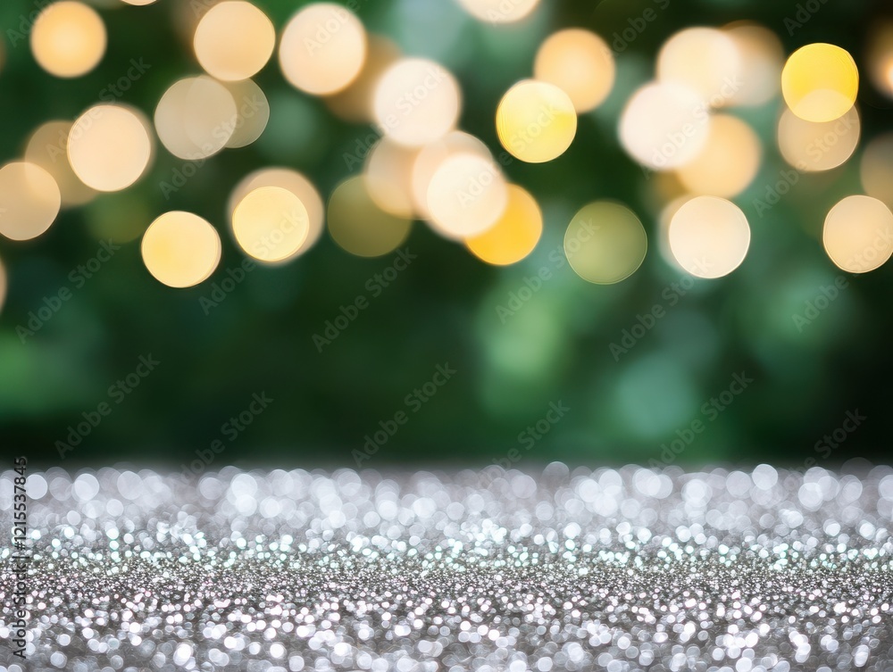 Aufkleber a shimmering surface with blurred bokeh lights in the background, creating a festive and elegant atm