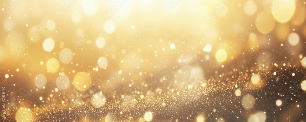 Aufkleber glowing golden bokeh background with soft light and sparkles