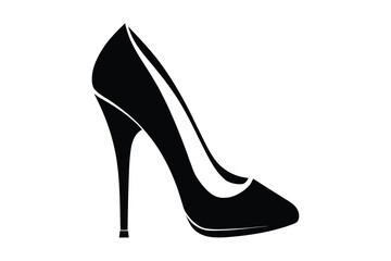  Shoe high heel vector silhouette, woman high heel icon Fashion and Footwear