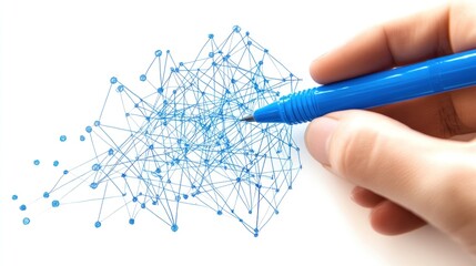 Creative innovation in technology hand sketching complex networks studio graphic design