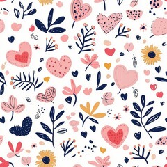 Charming Ibiza Valentine Boho Patterns Cute and Funny Designs for Kids Fun and Love, seamless