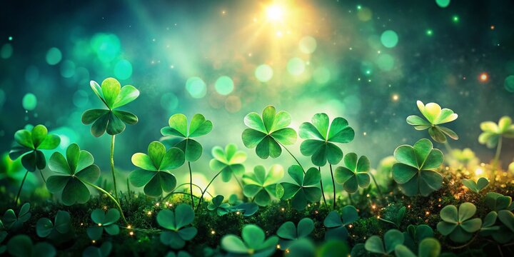 St. Patrick's Day Festive Clover & Shamrock Leaf Border - Long Exposure Photography