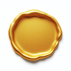 Blank mockup gold stamp wax seal isolated on white. Perfect for vintage, elegant, and authentic design projects.