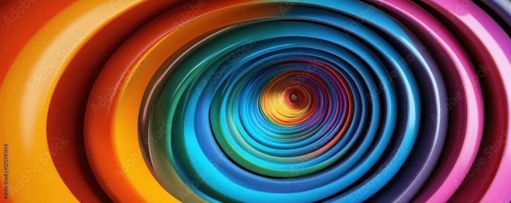 Aufkleber vibrant multicolor spiral tunnel with concentric circular patterns