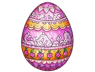 Colorful Easter egg with floral and lace patterns