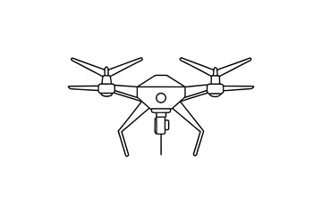 Drone silhouette vector, drone camera icon silhouette vector illustration Technology and Innovation
