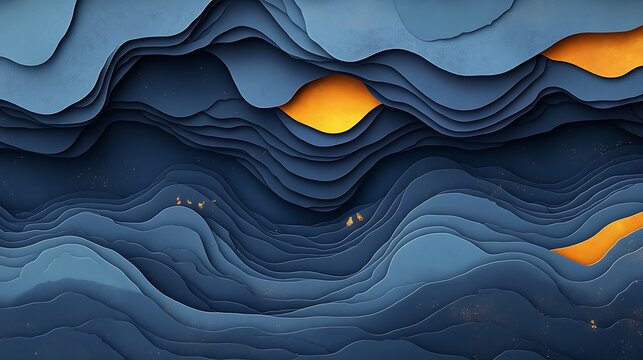A luxurious abstract background with flowing golden lines against a deep purple backdrop.