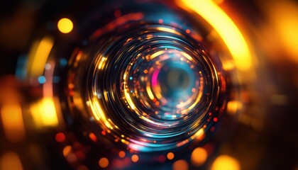 Computer Digital Rendering Of A Glowing Round Illuminated With Motion Blur. The Image Showcases Vibrant Colors And A Blurred Effect For A Dynamic Visual Experience.
