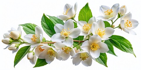 Fototapeta premium Surreal Jasmine Flowers: PNG Set, Isolated White & Transparent Backgrounds - High-Resolution Stock Photos