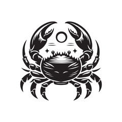 Obraz premium Black Color Crab silhouette design Vector Illustration, Solid White Background (2).eps