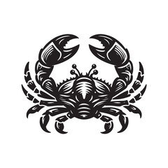 Black Color Crab silhouette design Vector Illustration, Solid White Background (1).eps