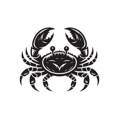 Black Color Crab silhouette design Vector Illustration, Solid White Background (5).eps