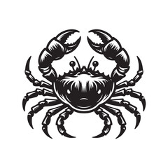 Black Color Crab silhouette design Vector Illustration, Solid White Background (4).eps