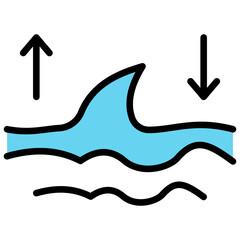 Obraz premium Tide Outline Color Icon