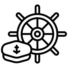 Obraz premium Skipper Outline Icon