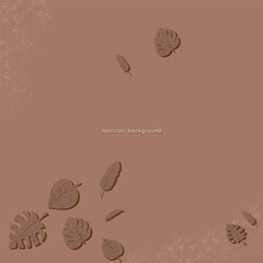 Mocha Mousse Textured Abstract Background with Scattered Leaf Pattern Minimalist Nature Design