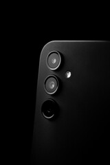 Close up of a black android phone, Samsung galaxy smartphone