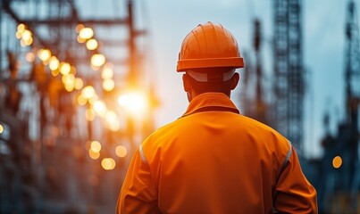 An Engineer Who Oversees Power Lines in a Complex Industrial Environment with a Focus on Safety and Maintenance