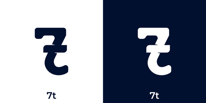 monogram logo design vector initial letter 7t