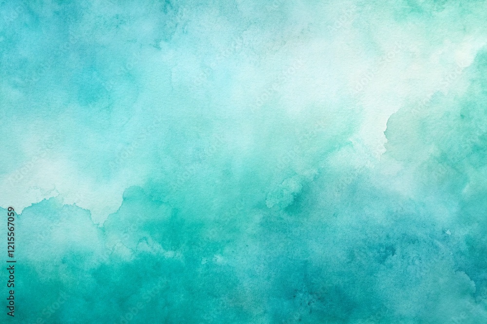Poster teal watercolor background with copy space - perfect for text or design elements