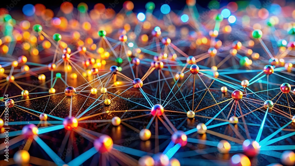 Poster tilt-shift miniature world: 191 ai predictive analytics data points connected to predictions