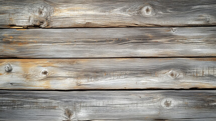 Obraz premium Reclaimed Wood Plank Texture with Horizontal Blending of Mismatched Tones of Gray, Brown, and Beige, Rough Edges, and Nail Marks for Rustic Eco-Friendly Design