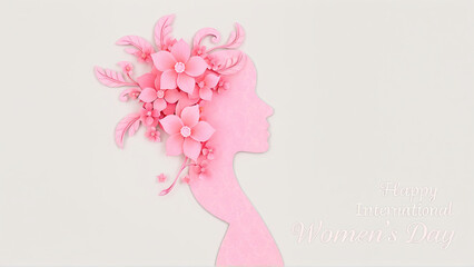 Floral silhouette of woman, artistic tribute to femininity
