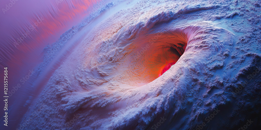 Aufkleber digital rendering of a swirling surface with central luminous cavity