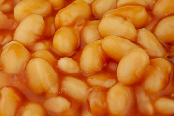 Close up of Baked Beans in tomato sauce