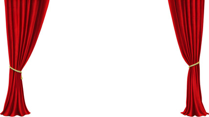 Elegant red curtains
