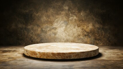 Showcase your products on this unique light circle stone stage, perfect for highlighting items in creative spaces.