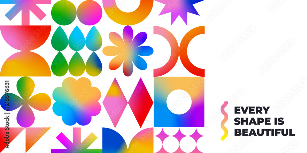 Poster abstract design with colorful gradient shapes. modern vector graphic for posters, backgrounds and ba