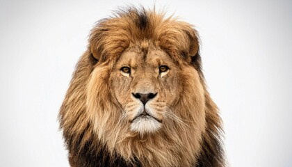 Obraz premium retrato de leon en fondo blanco