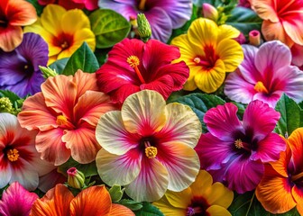 Vibrant Hibiscus Bloom Close-up: Spring Textile Design Inspiration