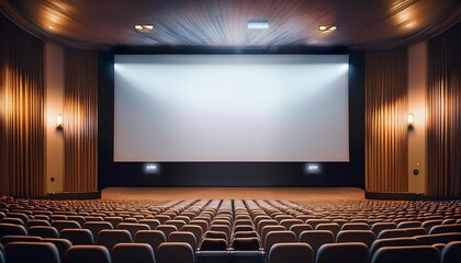 empty movie theater with big screen