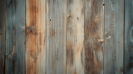 Obraz premium Reclaimed Wood Plank Texture with Mixed Tones of Brown and Gray, Natural Imperfections, and Subtle Nail Marks for Eco-Friendly Rustic Appeal