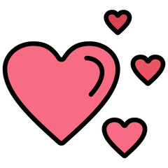 Love Outline Color Icon