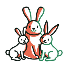 Fototapeta premium Bunny family icon