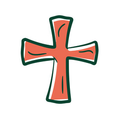 Fototapeta premium Colorful artistic cross design icon