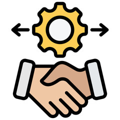 Cooperation Outline Color Icon